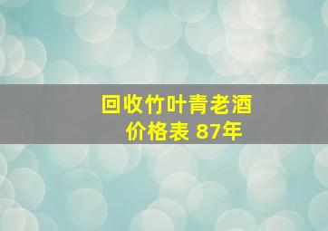 回收竹叶青老酒价格表 87年